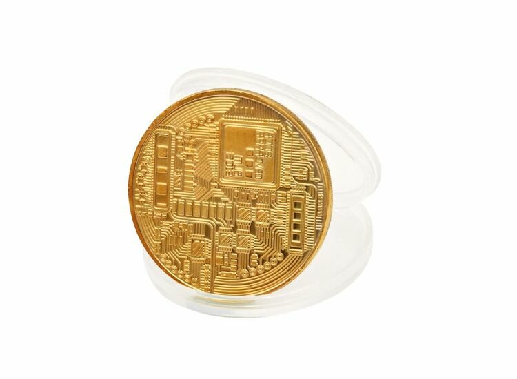 Сувенирная монета Bitcoin (Золото)